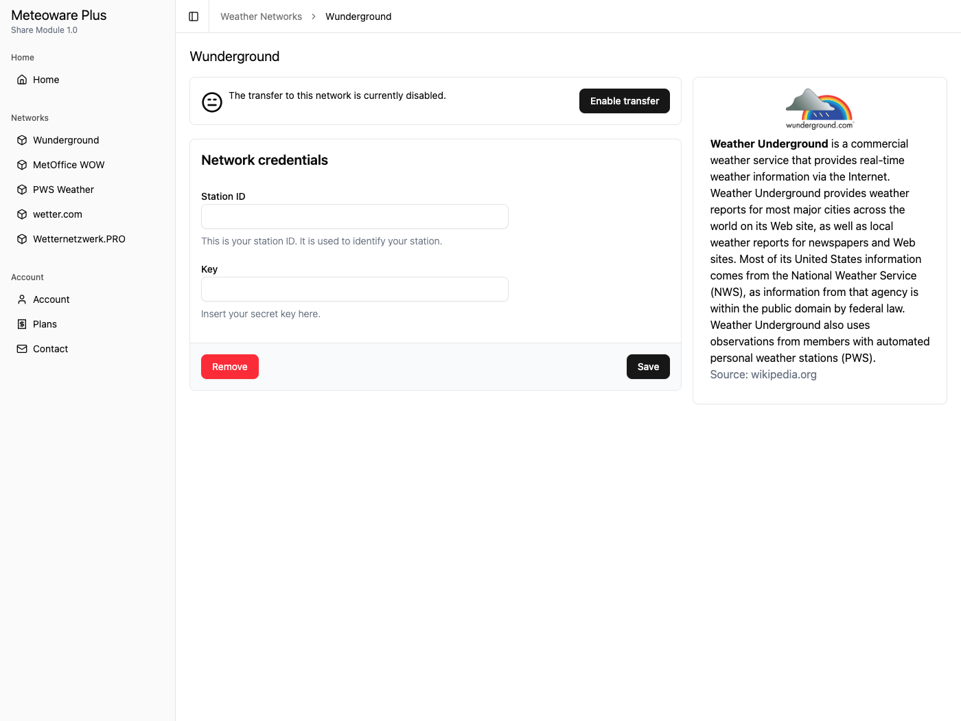 Screenshot User Interface